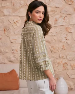 Blusa Bordados Flores Elle