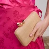 Bolso Rafia Flor Dorada