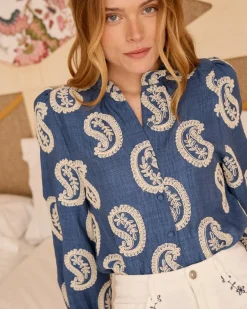 Camisa Bordado Paisley Helia