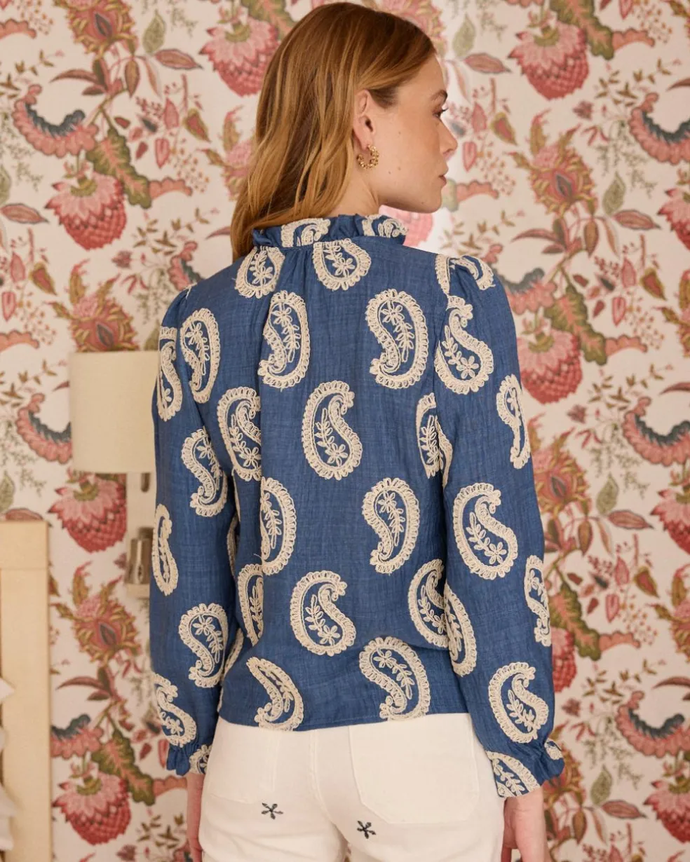 Camisa Bordado Paisley Helia