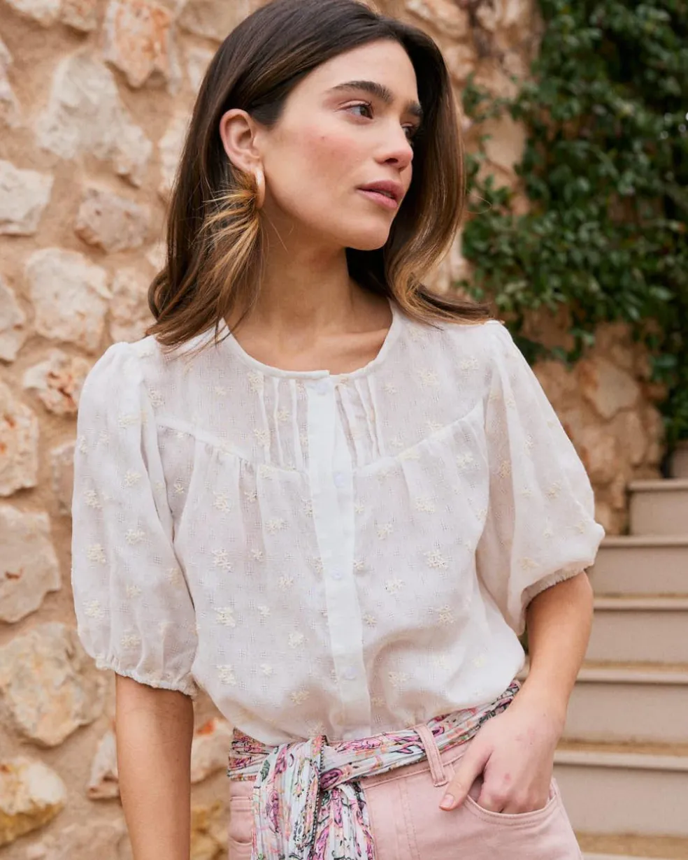 Camisa Con Bordados Lua