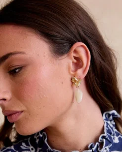 Pendiente Piedra Blanco Amiens