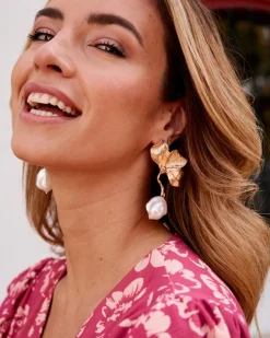 Pendientes Flor Perla