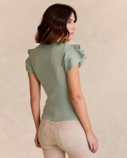 Top Volante Punto Eucalipto