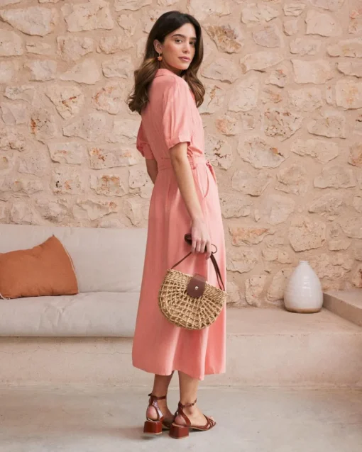Vestido Camisero Coral