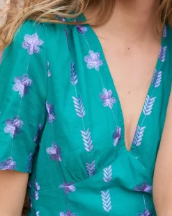 Vestido Largo Bordado Rainelle